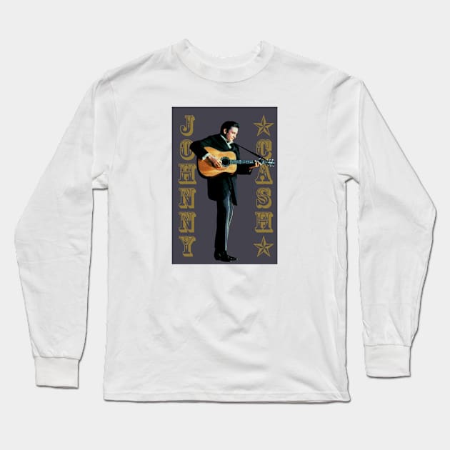 Johnny Cash Long Sleeve T-Shirt by PLAYDIGITAL2020